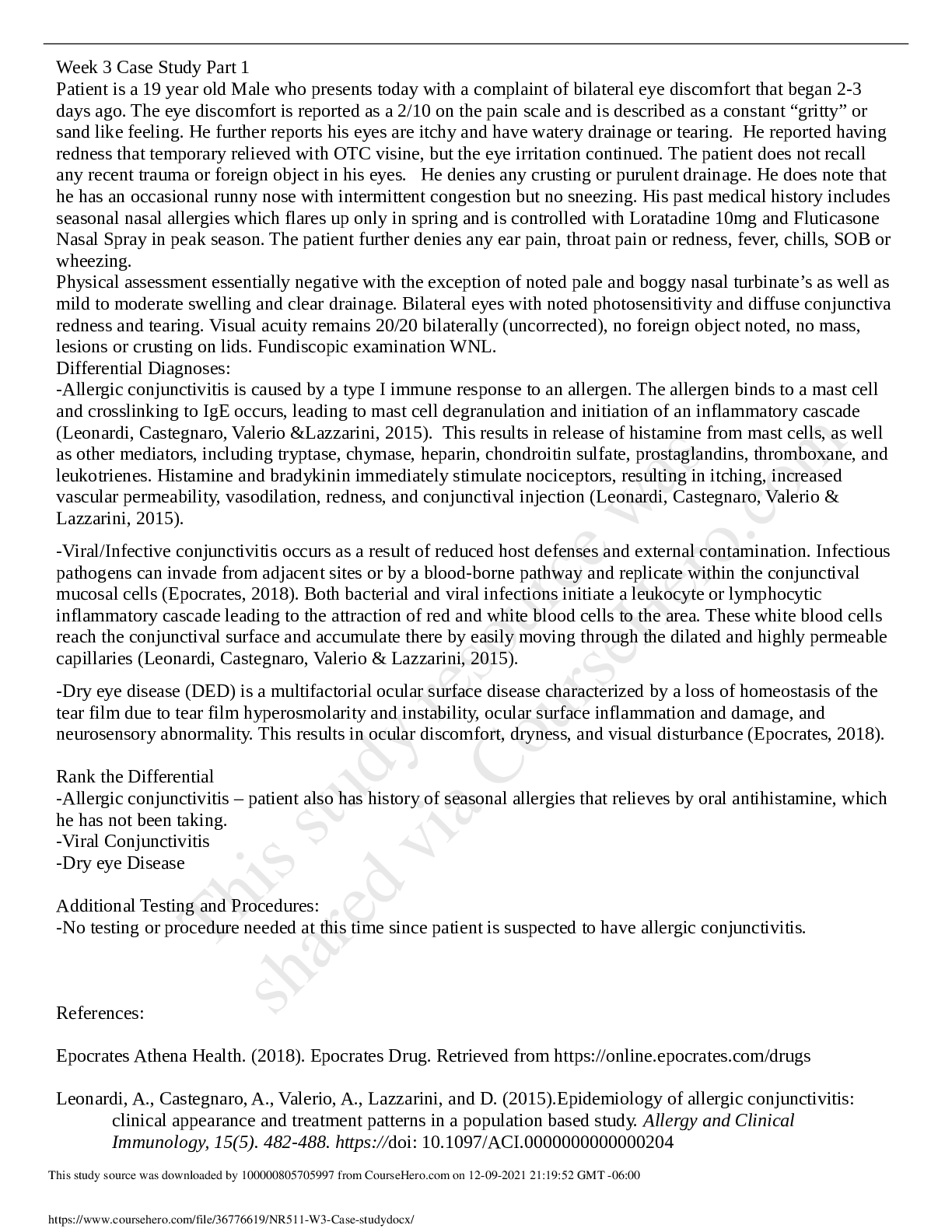 Preview of NR511 Week 3 Case study